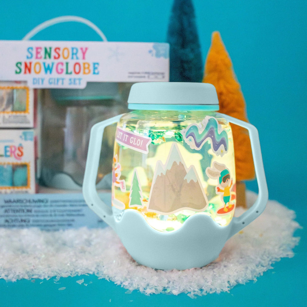 Sensorisches Spielzeug Winter DIY - Set – Leuchtendes Spielgefäß - Little Baby Pocket