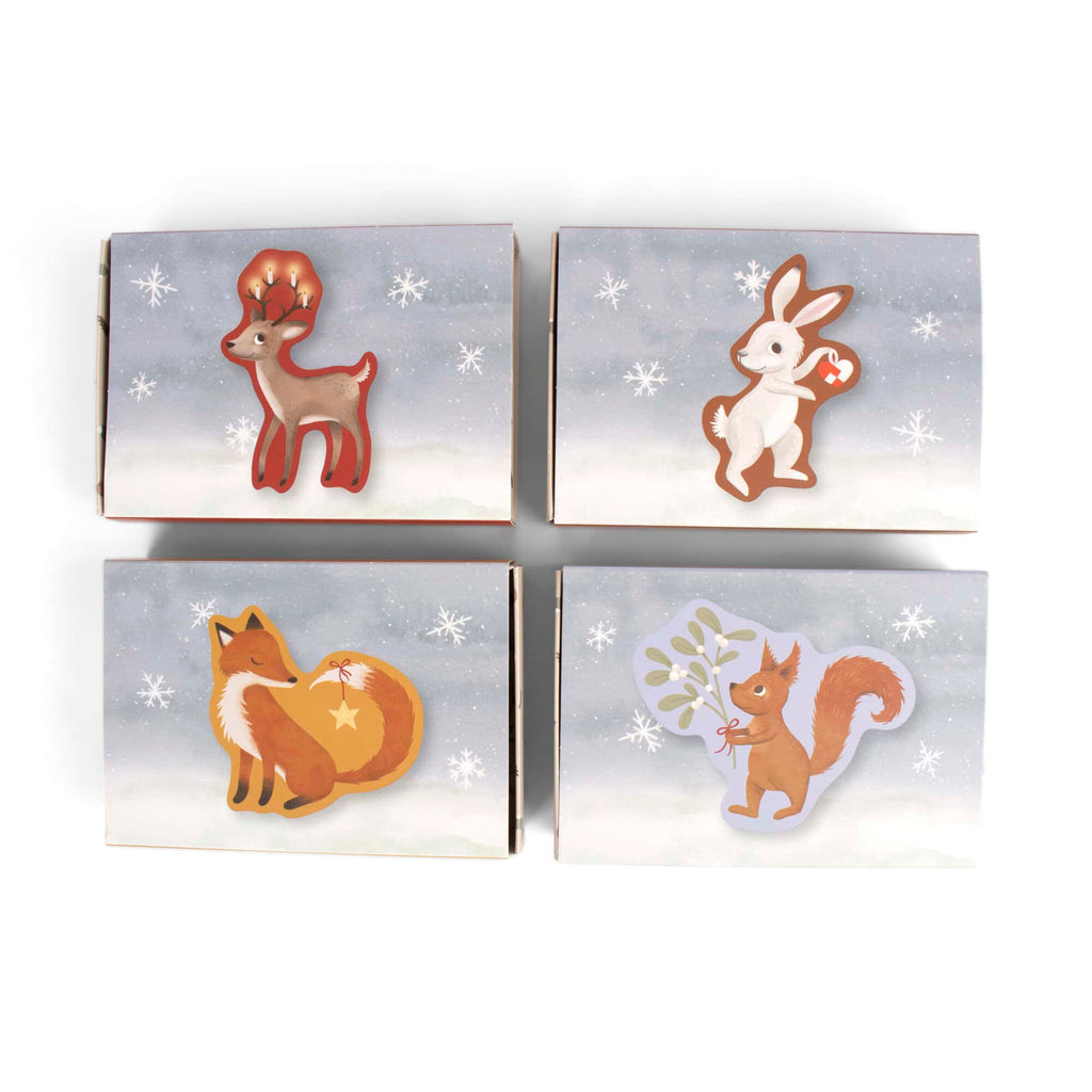 Filibabba - Set mit 4 Puzzles - Wonderful Winter - Waldfreunde