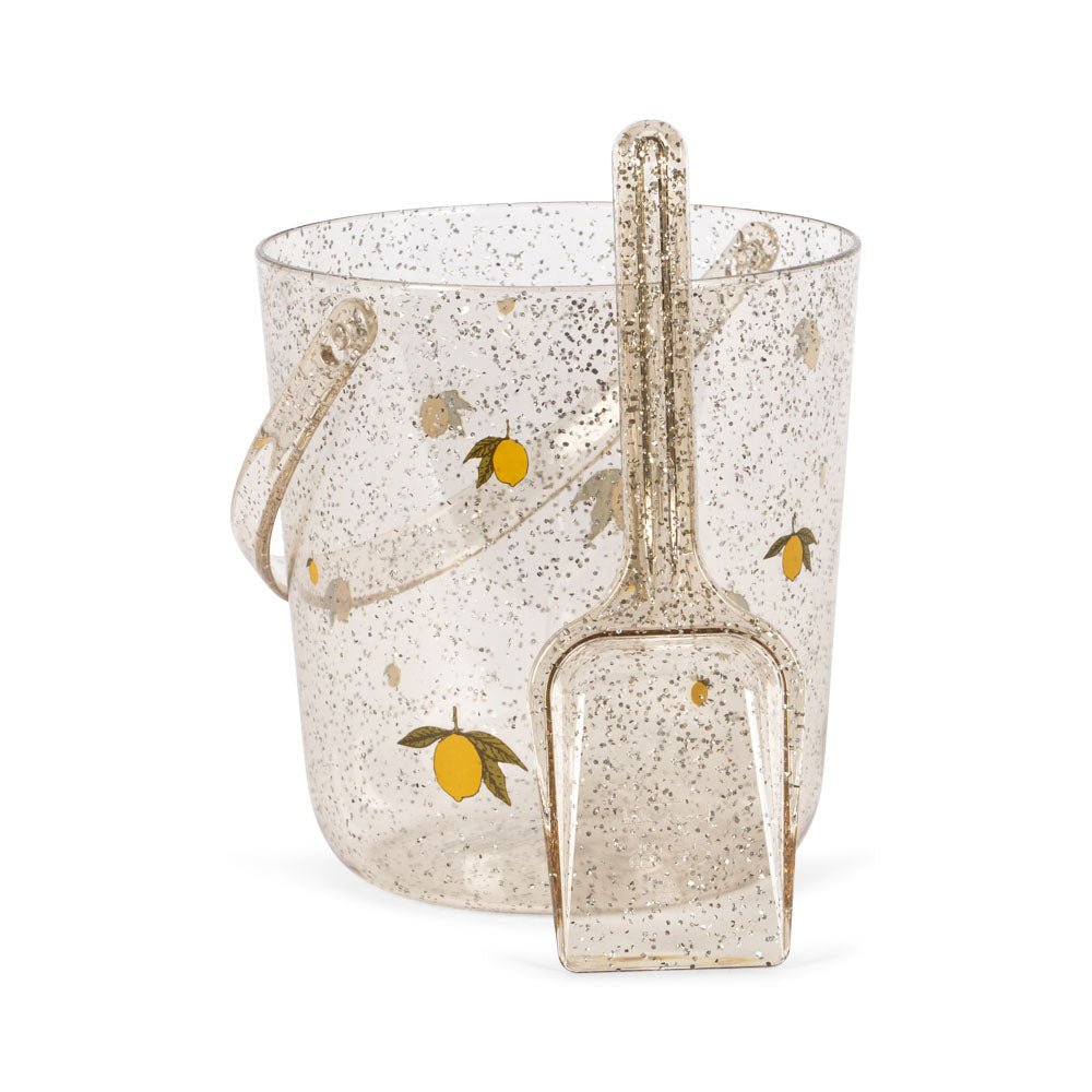 Konges Sløjd - Strandspielzeug "Eimer/Schaufel - Glitter - Lemon"