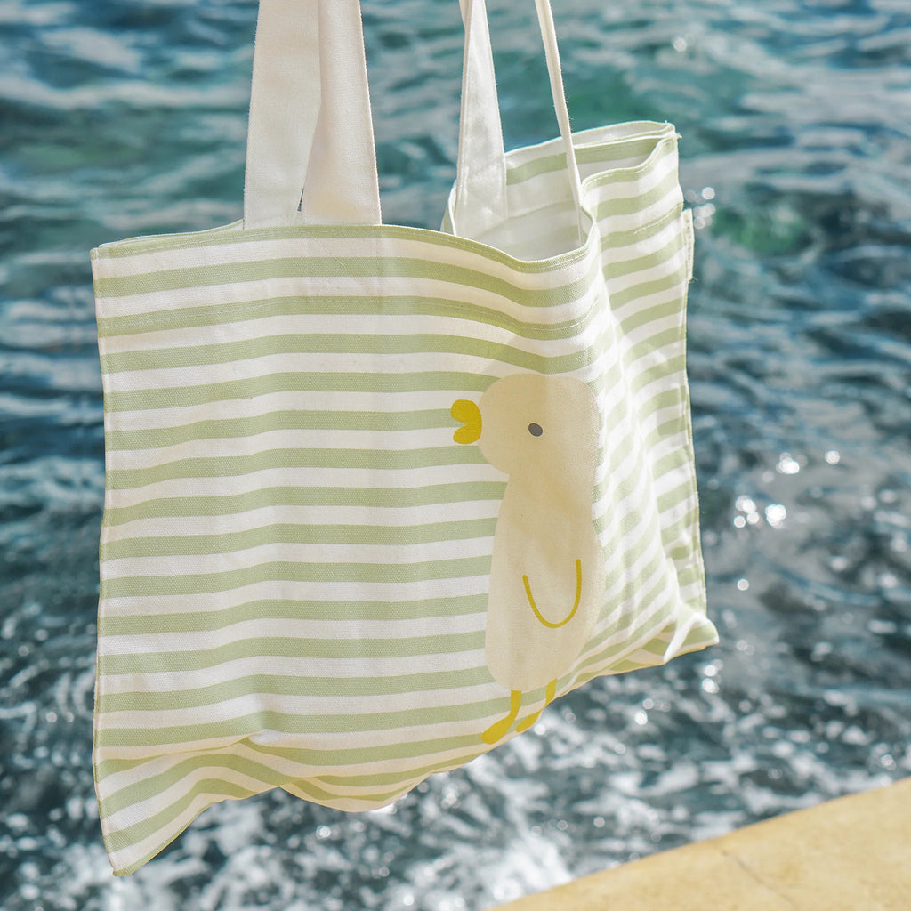 Sunnylife - Strandtasche "Duck Sage Stripe"aus Canvas