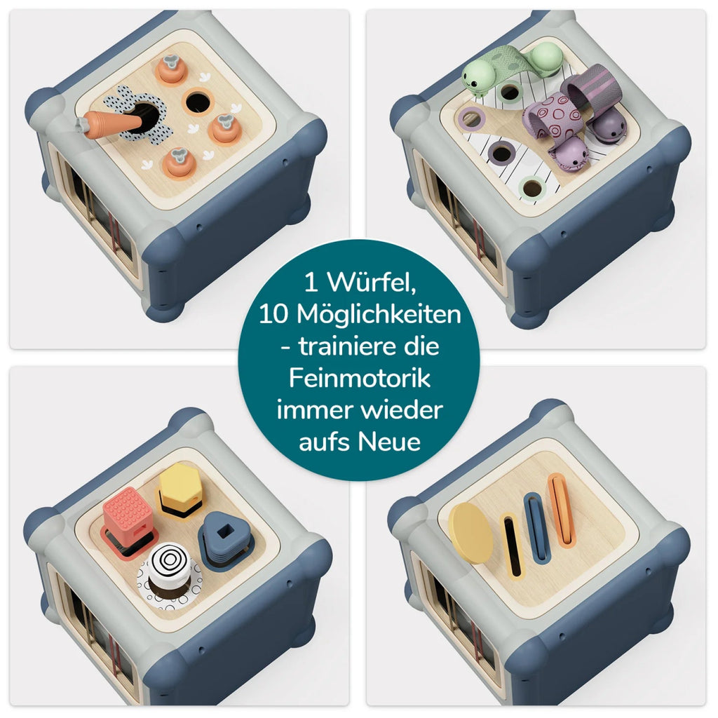 Topbright Motorikwürfel ab 1 Jahr – 10 - in - 1 Montessori Spielzeug - Little Baby Pocket
