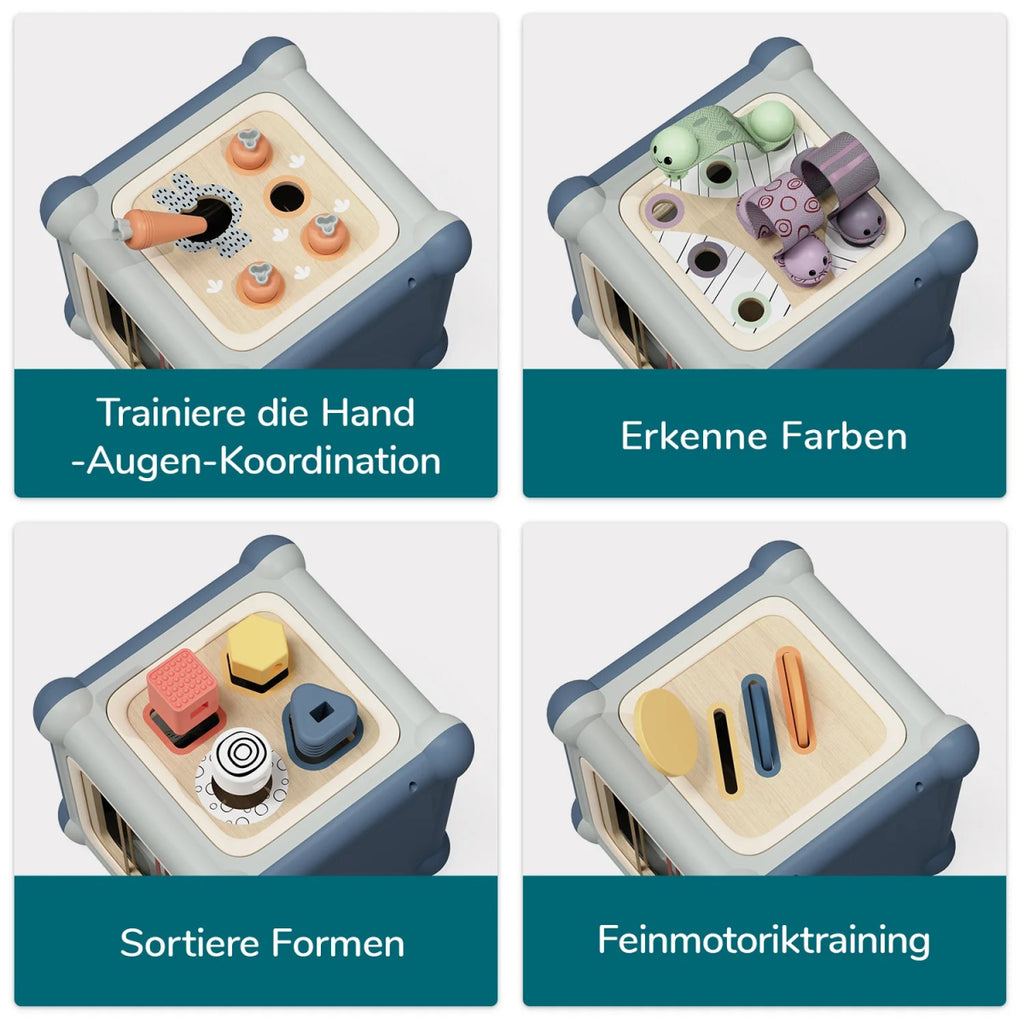 Topbright Motorikwürfel ab 1 Jahr – 10 - in - 1 Montessori Spielzeug - Little Baby Pocket