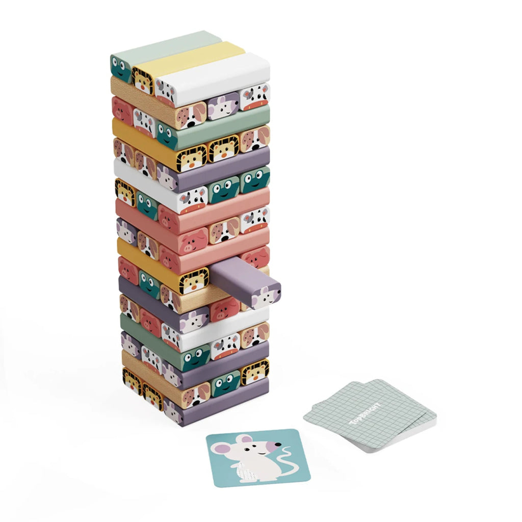 Wackelturm aus Holz mit Tieren – Topbright Geschicklichkeitsspiel - Little Baby Pocket