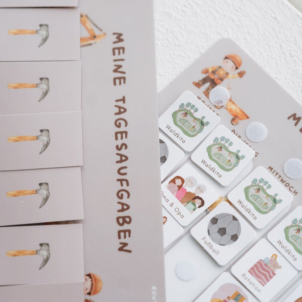 Wochenplaner A4 inkl. 3 Routinepläne Baustelle und inkl. 525 Symbole - Little Baby Pocket