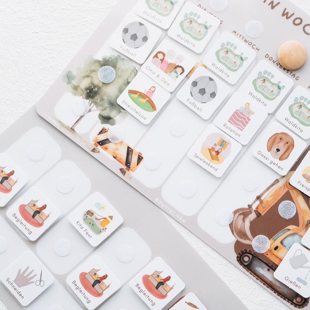 Wochenplaner A4 inkl. 3 Routinepläne Baustelle und inkl. 525 Symbole - Little Baby Pocket