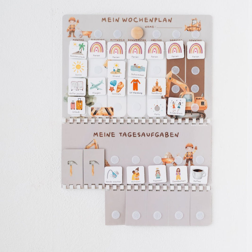 Wochenplaner A4 inkl. 3 Routinepläne Baustelle und inkl. 525 Symbole - Little Baby Pocket