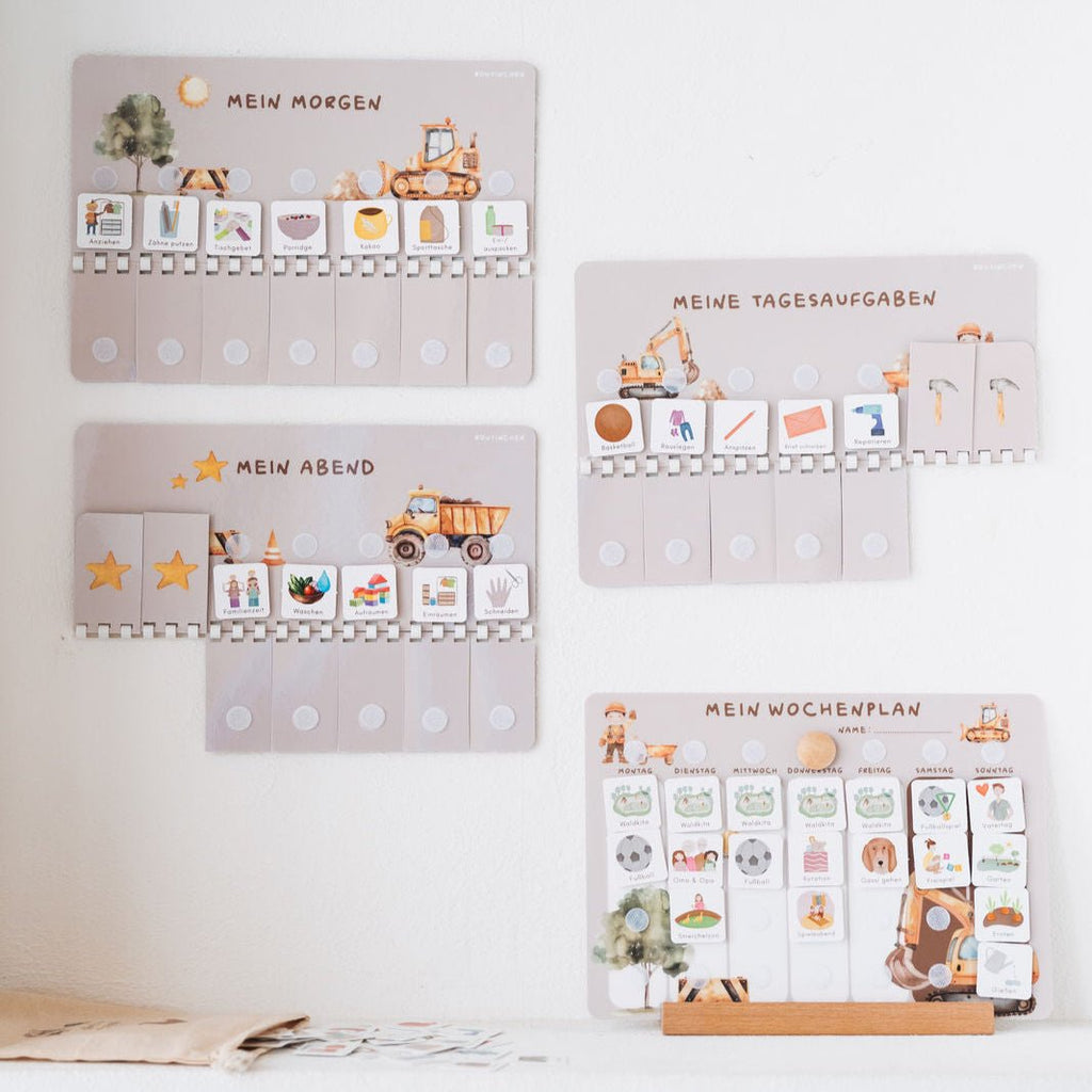 Wochenplaner A4 inkl. 3 Routinepläne Baustelle und inkl. 525 Symbole - Little Baby Pocket