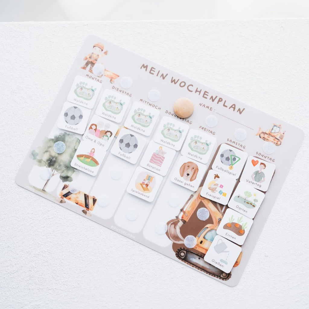 Wochenplaner A4 inkl. 3 Routinepläne Baustelle und inkl. 525 Symbole - Little Baby Pocket