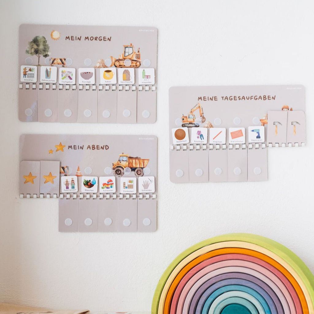 Wochenplaner A4 inkl. 3 Routinepläne Baustelle und inkl. 525 Symbole - Little Baby Pocket