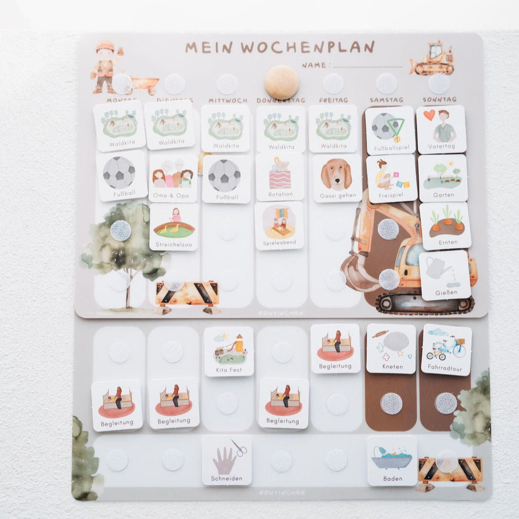 Wochenplaner A4 inkl. 3 Routinepläne Baustelle und inkl. 525 Symbole - Little Baby Pocket