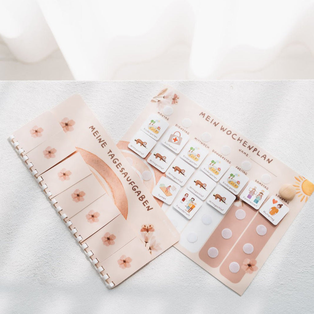 Wochenplaner A4 inkl. 3 Routinepläne Regenbogen und inkl. 525 Symbole - Little Baby Pocket