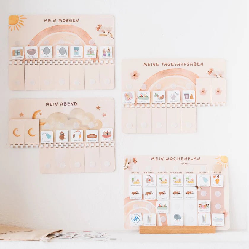 Wochenplaner A4 inkl. 3 Routinepläne Regenbogen und inkl. 525 Symbole - Little Baby Pocket
