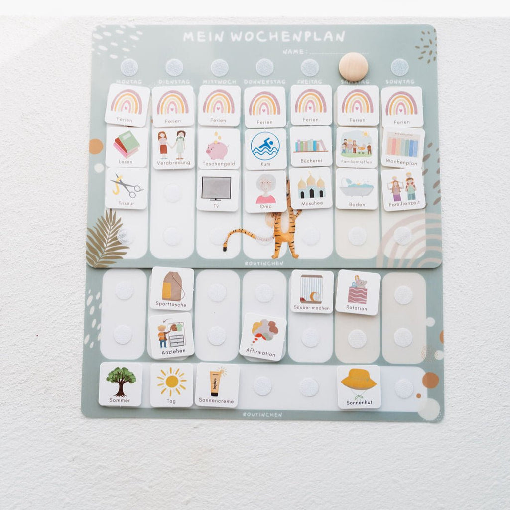 Wochenplaner A4 inkl. 3 Routinepläne Tiger und inkl. 525 Symbole - Little Baby Pocket