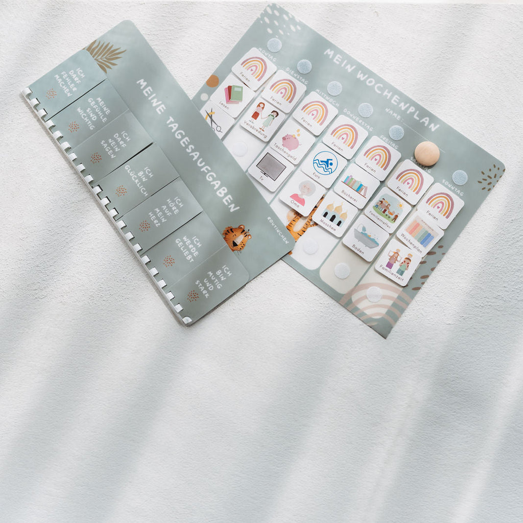 Wochenplaner A4 inkl. 3 Routinepläne Tiger und inkl. 525 Symbole - Little Baby Pocket