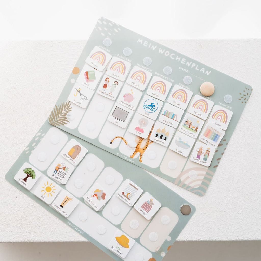 Wochenplaner A4 inkl. 3 Routinepläne Tiger und inkl. 525 Symbole - Little Baby Pocket