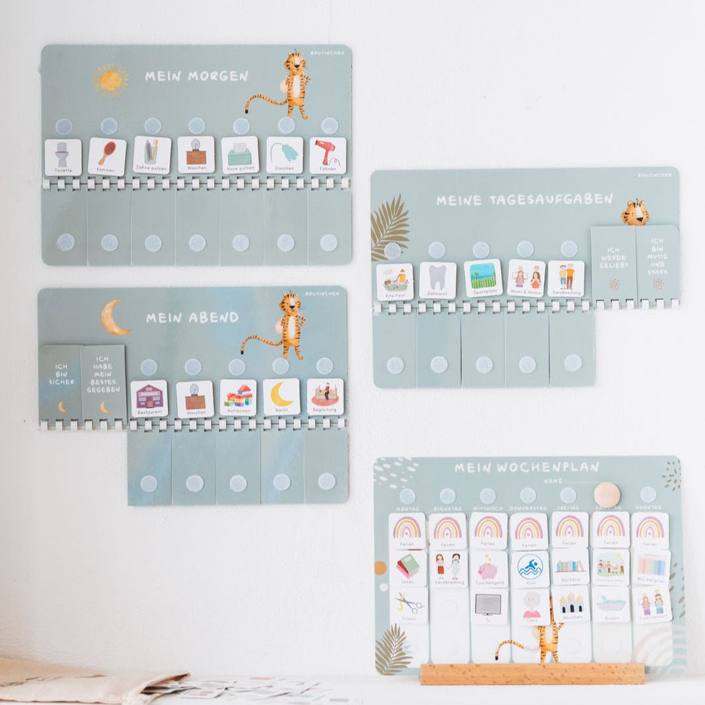 Wochenplaner A4 inkl. 3 Routinepläne Tiger und inkl. 525 Symbole - Little Baby Pocket