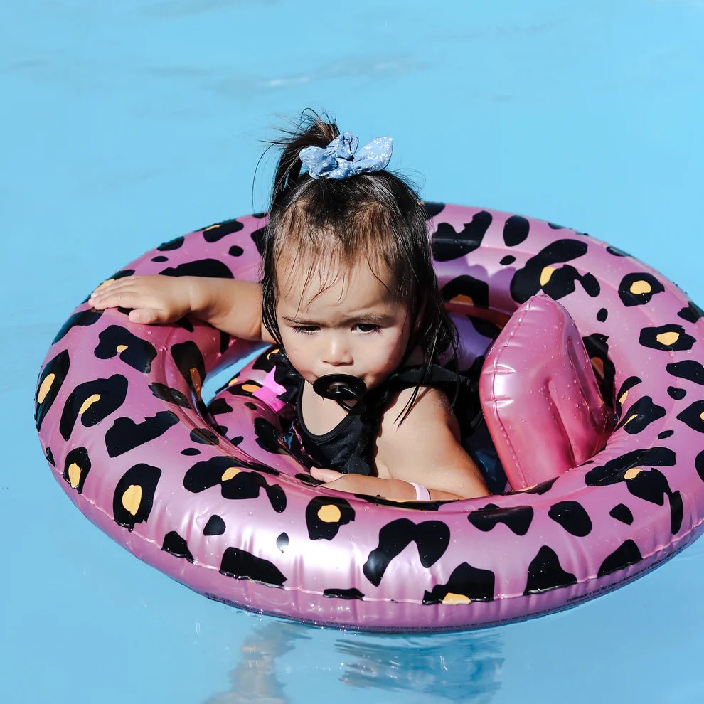 Aufblasbarer Babyschwimmsitz "Leopard pink" - Little Baby Pocket