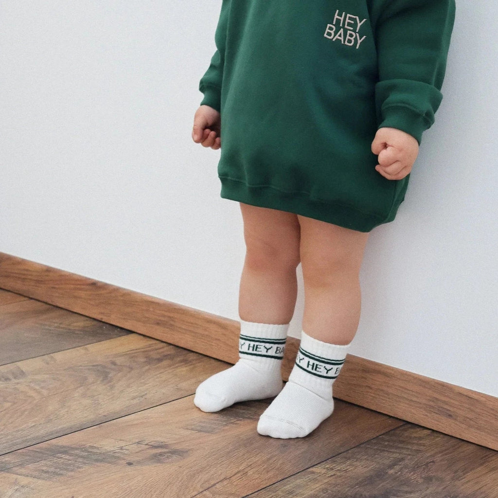 HEY BABY Socken "Milk/Green" - Little Baby Pocket