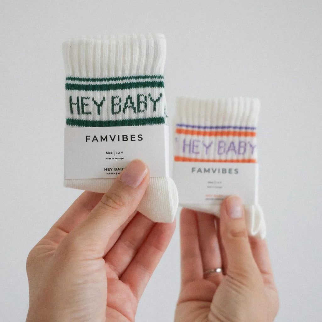 HEY BABY Socken "Milk/Orange" - Little Baby Pocket