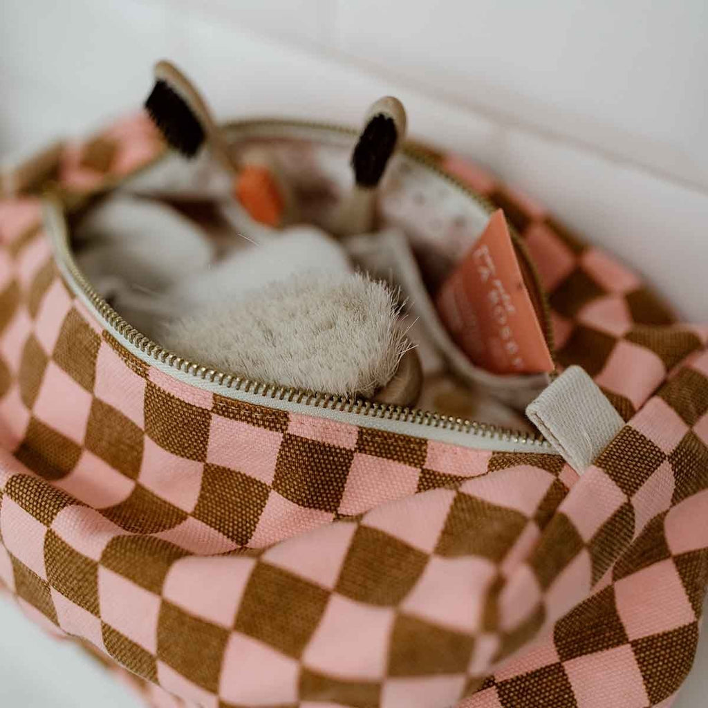Kosmetiktasche "Check Strawberry/Caramel" - Little Baby Pocket