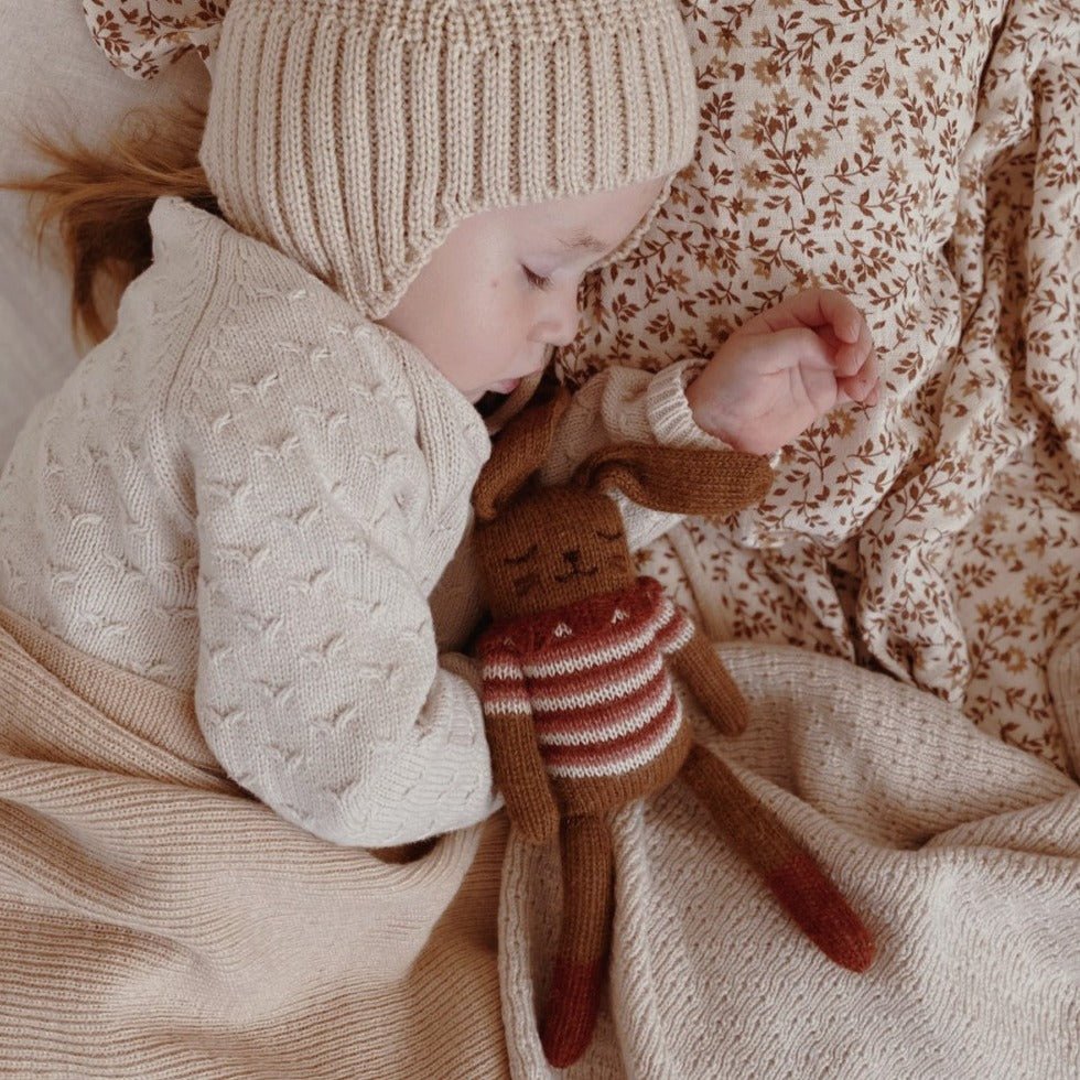 Kuscheltier "Bunny knit toy sienna vintage top" - Little Baby Pocket