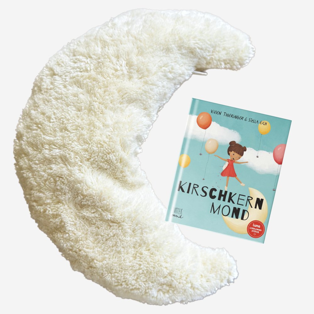 Kuscheltier "Kirschkernmond plus Buch" - Little Baby Pocket