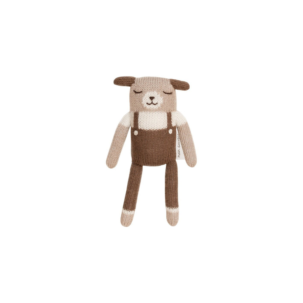 Kuscheltier "puppy knit toy nut overalls" - Little Baby Pocket