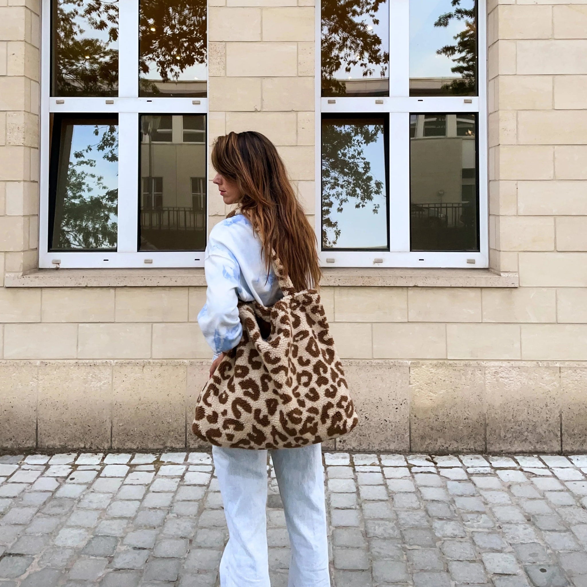 Mom Bag Leopard Ecru Teddy