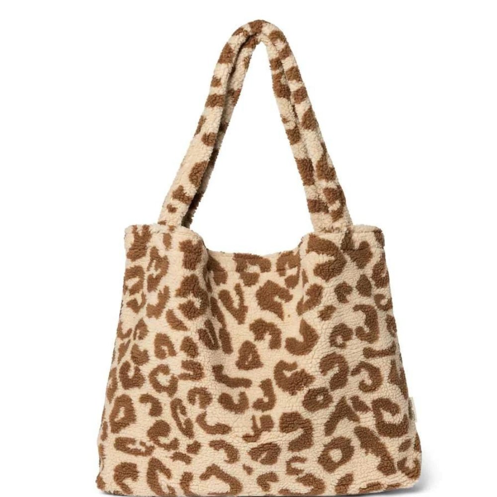 Mom Bag "Leopard Ecru Teddy" - Little Baby Pocket