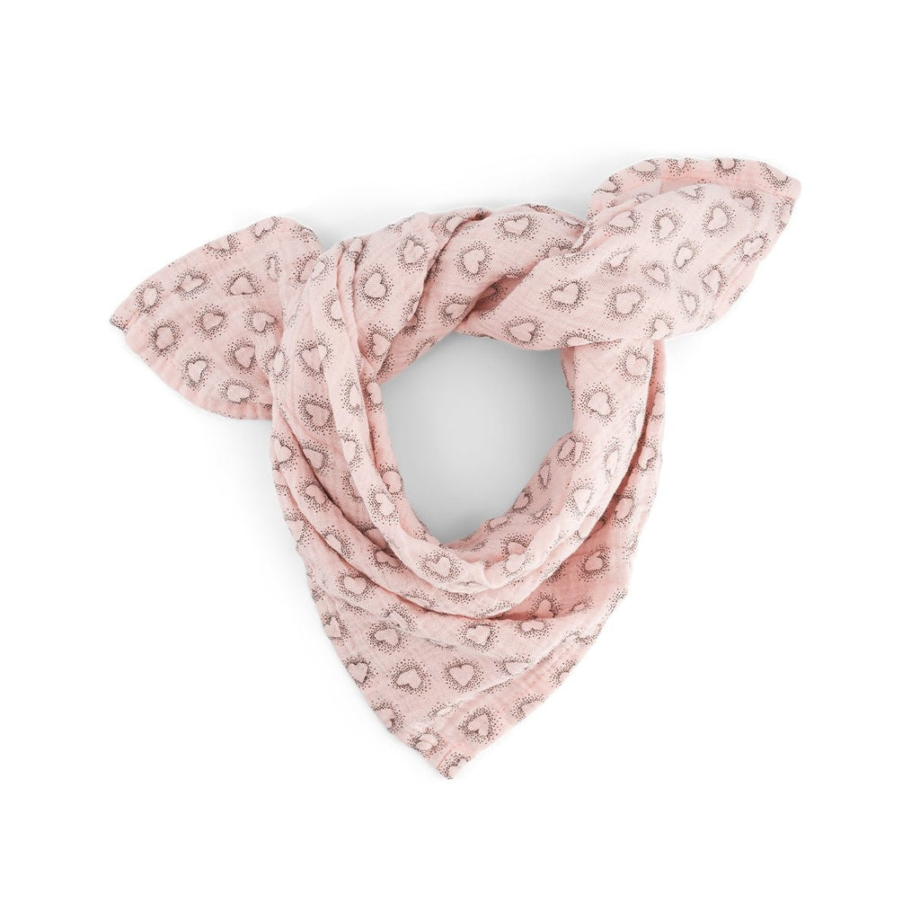 Mulltuch "Bianca Swaddle dotted heart light pink" - Little Baby Pocket