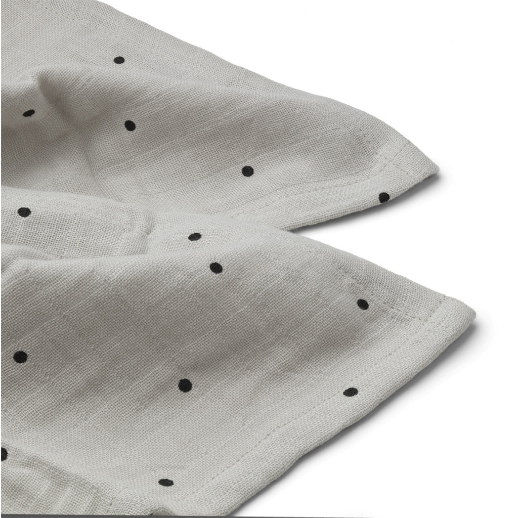 Mulltücher "Classic Dot Dumbo Grey" 2er Pack - Little Baby Pocket