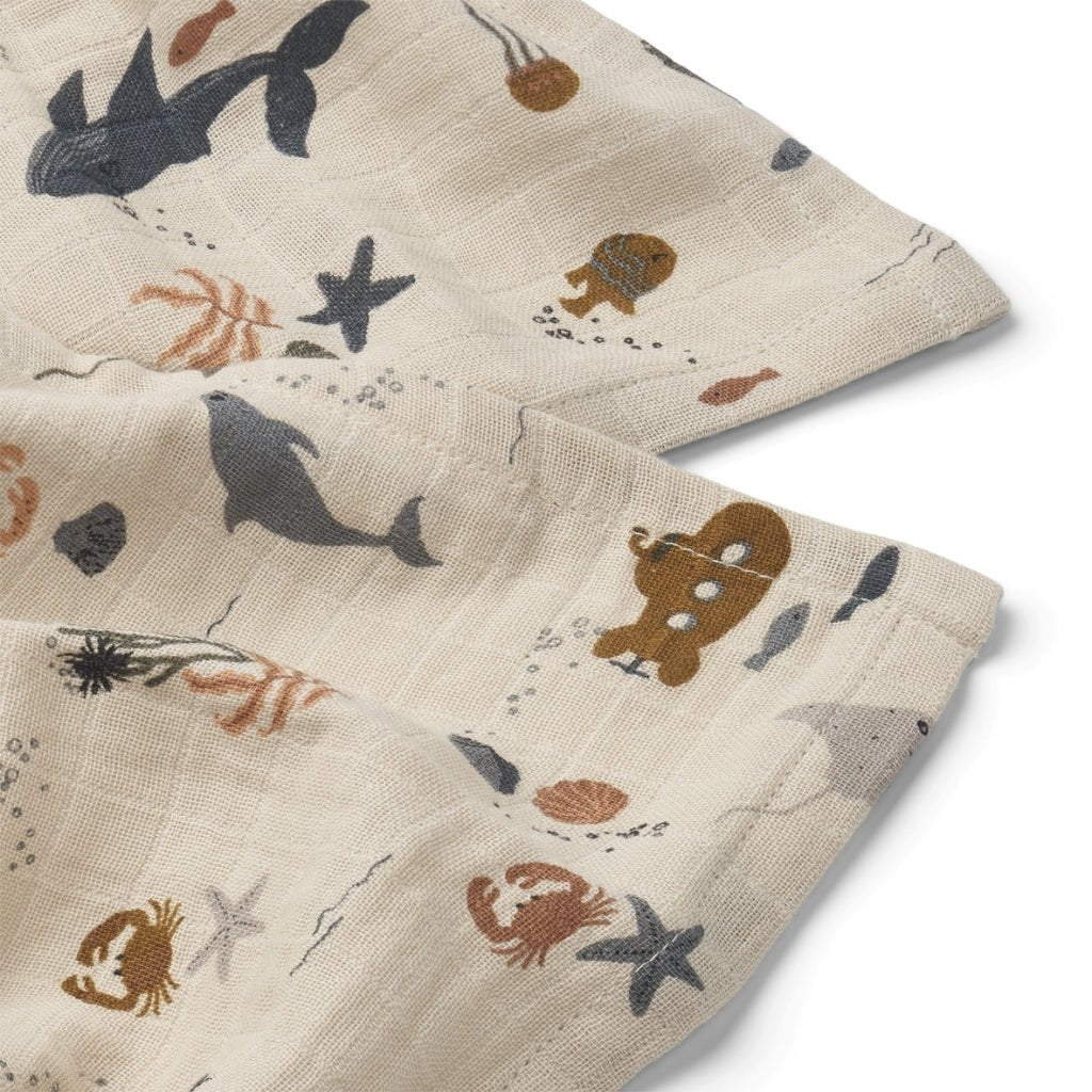 Mulltücher "Sea Creature/ Sandy Mix" 2er Pack - Little Baby Pocket