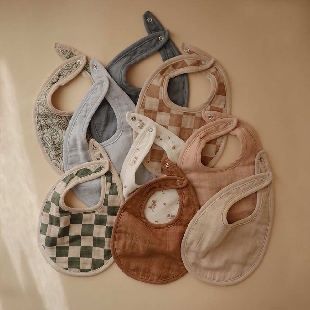 Muslin Bib 2-Pack - Roman Green/Fog - Little Baby Pocket