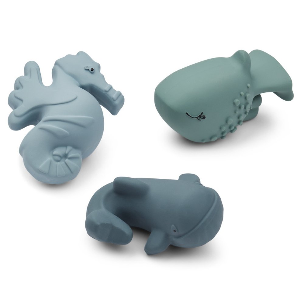Nori Badespielzeug "Sea Creature Whale Blue mix" 3er Pack - Little Baby Pocket