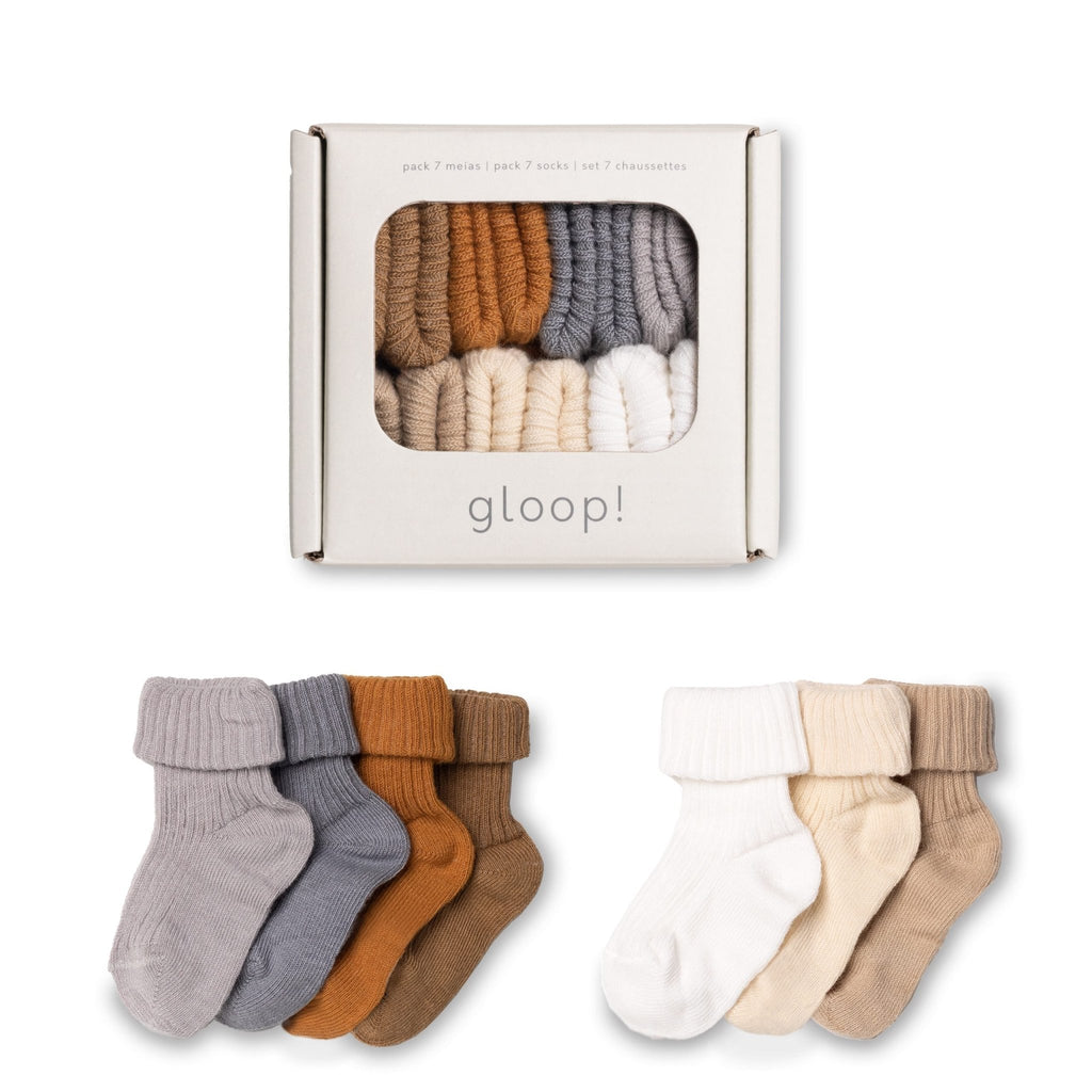 Pack mit 7 Socken Ocre - Little Baby Pocket