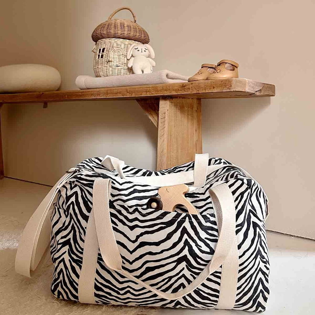 Reisetasche Raphael Zebra Greige/Black - Little Baby Pocket