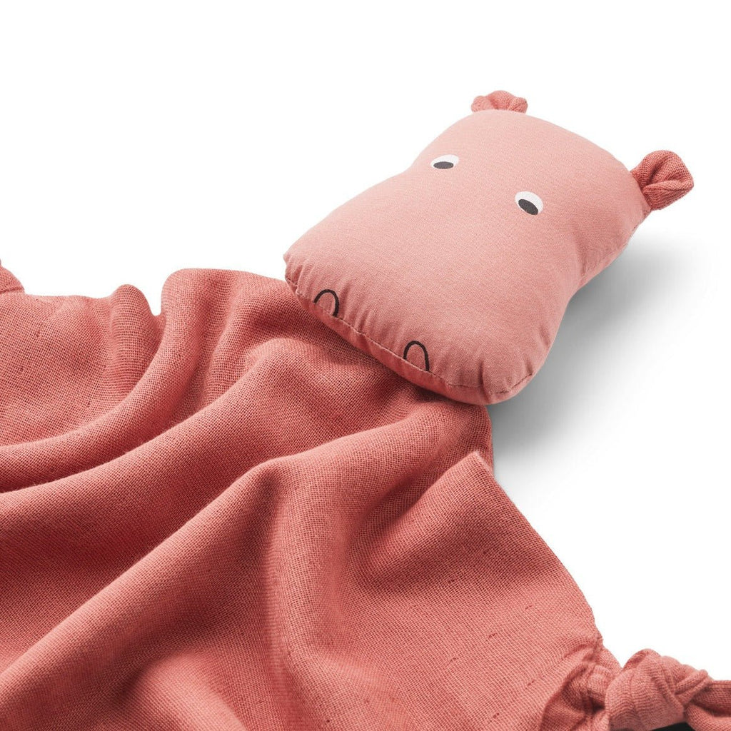 Schmusetuch "Agnete Cuddle Cloth - Hippo dusty raspberry mix" - Little Baby Pocket