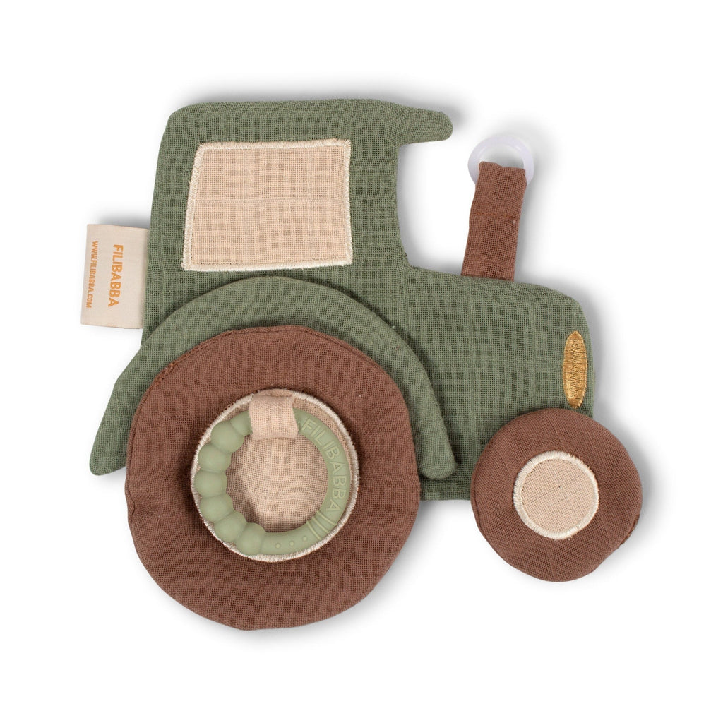 Schnuffeltuch mit Beißring "Traktor" - Little Baby Pocket