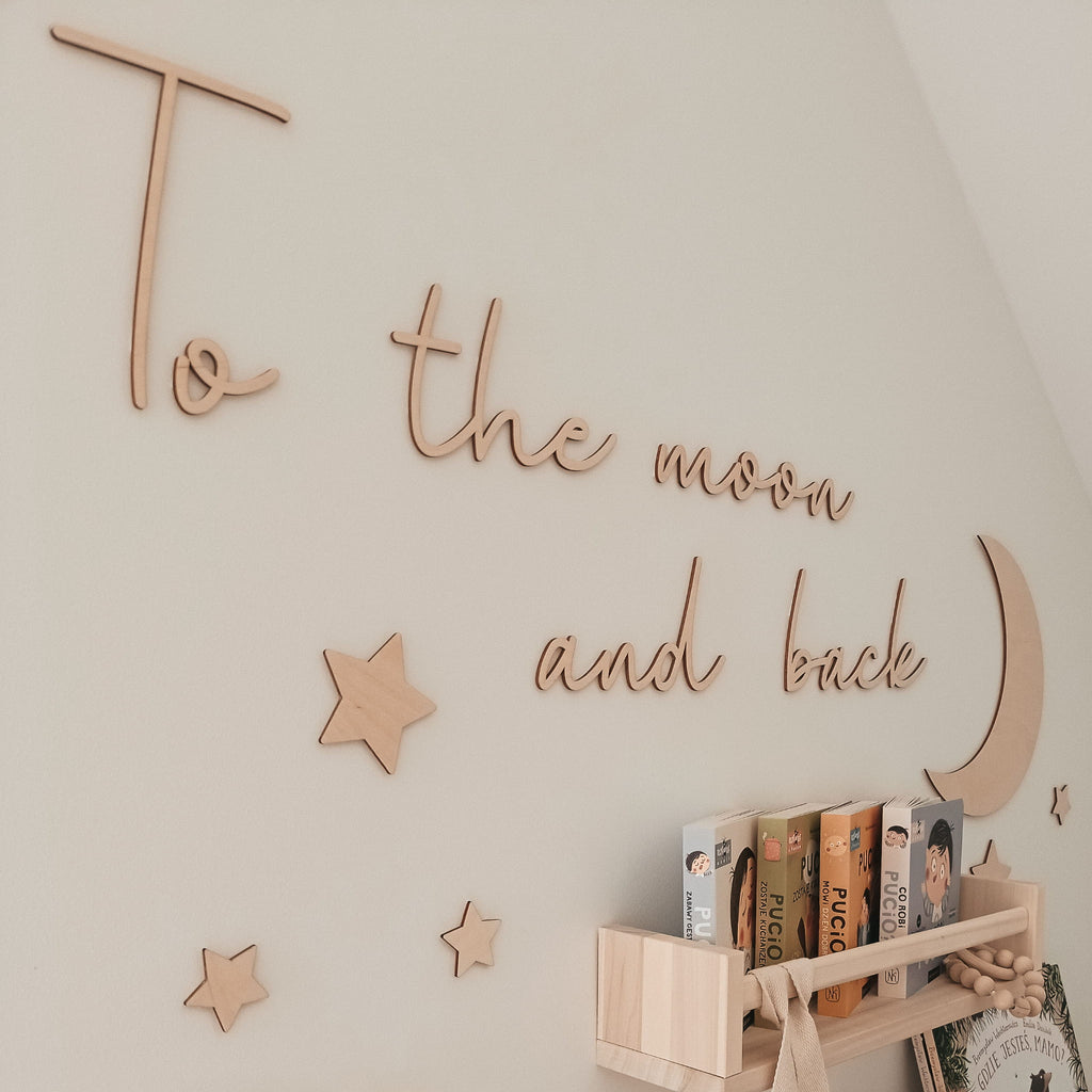 Schriftzug aus Holz "To the moon and back" - Little Baby Pocket