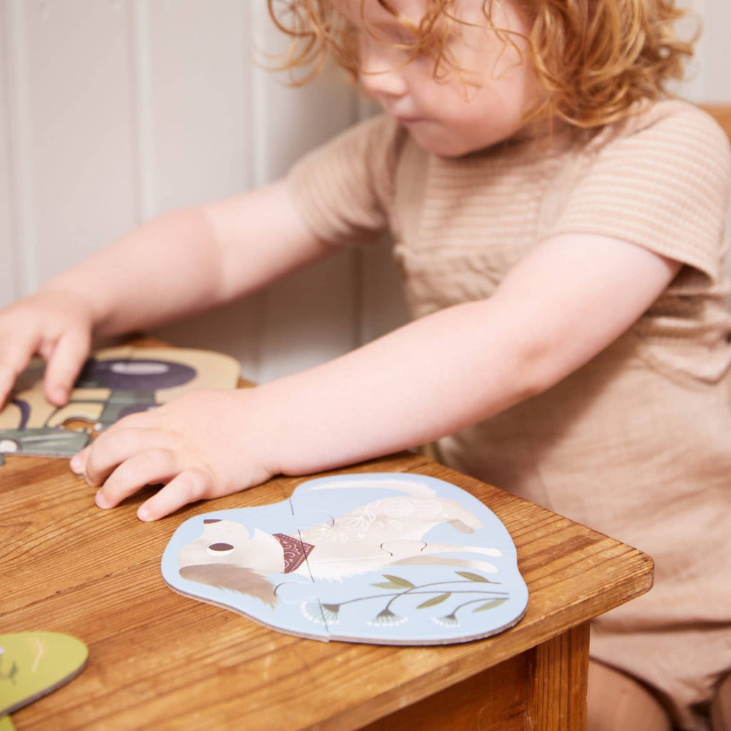 Set mit 7 Puzzles "Bauernhoftiere" - Little Baby Pocket