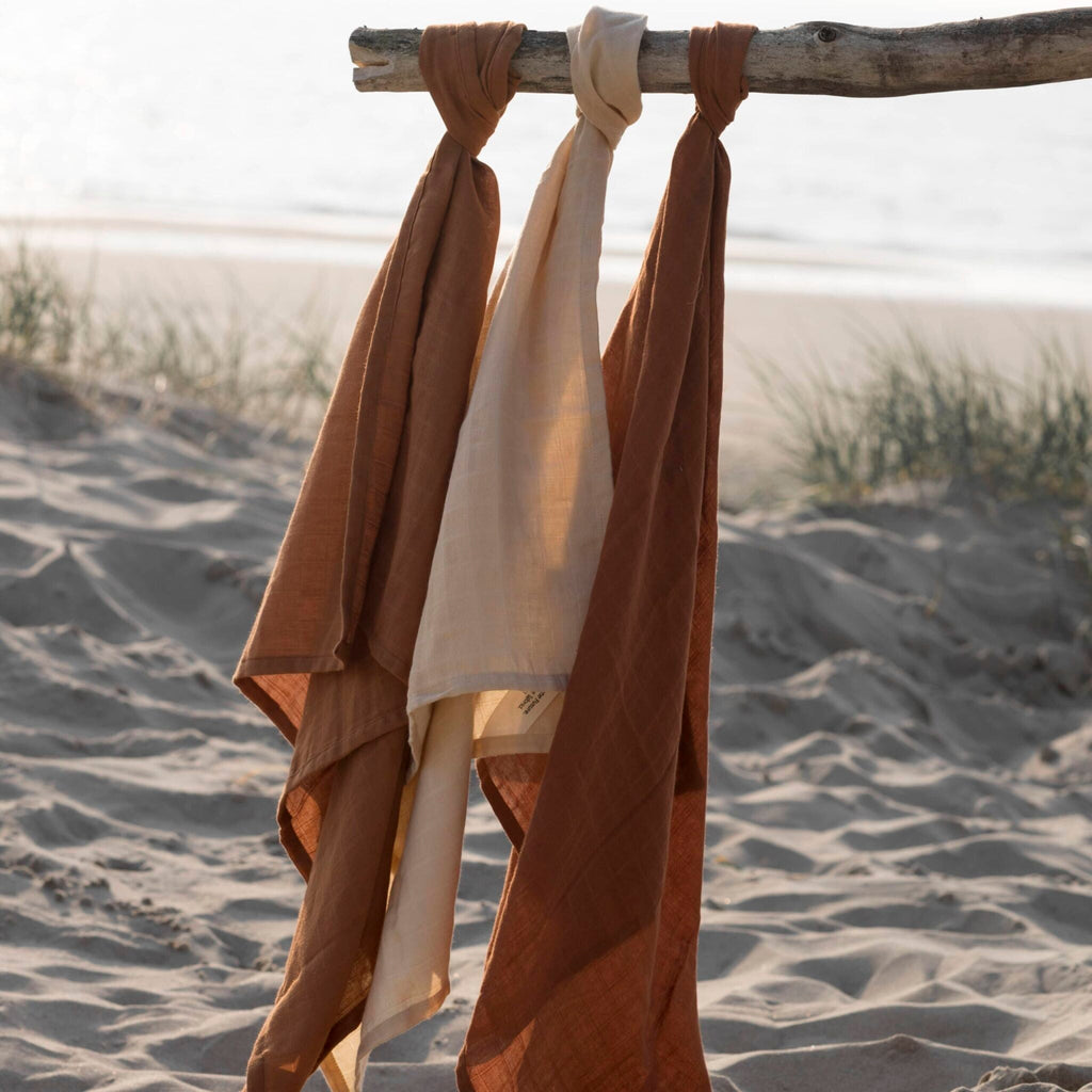 Spucktücher "Sandy Almond" 3er Pack - Little Baby Pocket