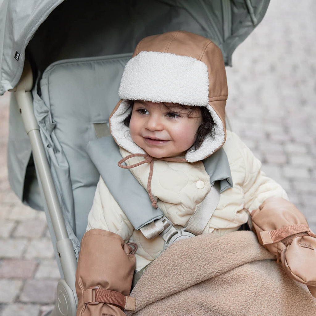 Winter Babymütze gefüttert - Aviator Brown - Little Baby Pocket